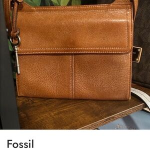 Fossil Brown Leather Crossbody Bag